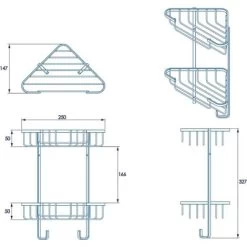 Croydex Rust Free Medium Two Tier Corner Storage Basket Caddy -Comfort Bathroom Store 7249540 5