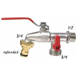 G6354 Double Outlet Garden Tap 1/2" – 3/4". Perfect For Patios And Decks With Timer Watering, Silver 8 G6354 Double Outlet Garden Tap 1/2" – 3/4". Perfect For Patios And Decks With Timer Watering, Silver -Comfort Bathroom Store 72504845 2