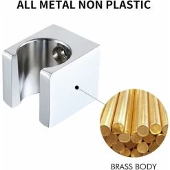 All Brass Shower Holder Wall Mounted Shower Head Holder For Handheld Shower Wand For Bathroom Chrome, C107-CH -Comfort Bathroom Store 72505487 3