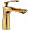 Sink Faucet Single Handle Brass Gold Chrome Gold Finish Single Handle With Sink -Comfort Bathroom Store 72506172 1