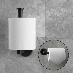 Black Toilet Paper Holder, Bathroom Wall Mounted Toilet Roll Holder, SUS 304 Stainless Steel, WC Toilet Roll Holder (Matte Black) 10 Black Toilet Paper Holder, Bathroom Wall Mounted Toilet Roll Holder, SUS 304 Stainless Steel, WC Toilet Roll Holder (Matte Black) -Comfort Bathroom Store 72506182 4