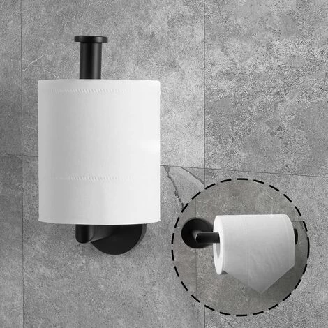 Black Toilet Paper Holder, Bathroom Wall Mounted Toilet Roll Holder, SUS 304 Stainless Steel, WC Toilet Roll Holder (Matte Black) 6 Black Toilet Paper Holder, Bathroom Wall Mounted Toilet Roll Holder, SUS 304 Stainless Steel, WC Toilet Roll Holder (Matte Black) - Image 4