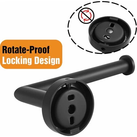 Black Toilet Paper Holder, Bathroom Wall Mounted Toilet Roll Holder, SUS 304 Stainless Steel, WC Toilet Roll Holder (Matte Black) 7 Black Toilet Paper Holder, Bathroom Wall Mounted Toilet Roll Holder, SUS 304 Stainless Steel, WC Toilet Roll Holder (Matte Black) - Image 5