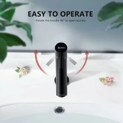 Bathroom Faucet Cold Water Only Matte Black Bathroom Sink Faucet Modern Style Stainless Steel Cold Water Faucet, Applicable Range (Bathroom, Sink, Washbasin, Toilet) -Comfort Bathroom Store 72506415 5