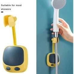 Universal Shower Holder No Suction Cup Shower Head Holder Adjustable Bathroom Bracket 360° Rotation Fixed Base ABS (Color : Green) -Comfort Bathroom Store 72507104 3