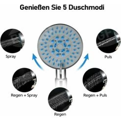 5 Modes Shower Set With Shower Column, Hand Shower, Shower Hose For Bathroom -Comfort Bathroom Store 72507692 3