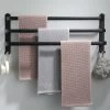Aluminum Wall Mounted Towel Rail - 3 Layers - 60cm - Waterproof - Black - Suitable For Bathroom Kitchen Washroom 1 Aluminum Wall Mounted Towel Rail - 3 Layers - 60cm - Waterproof - Black - Suitable For Bathroom Kitchen Washroom -Comfort Bathroom Store 72507810 1