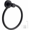 Matte Black Towel Ring, Modern Bathroom Wall Towel Ring, SUS304 Stainless Steel, Bathroom Towel Rack, Black Bathroom Hardware Set -Comfort Bathroom Store 72509280 1