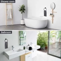 Matte Black Towel Ring, Modern Bathroom Wall Towel Ring, SUS304 Stainless Steel, Bathroom Towel Rack, Black Bathroom Hardware Set -Comfort Bathroom Store 72509280 4