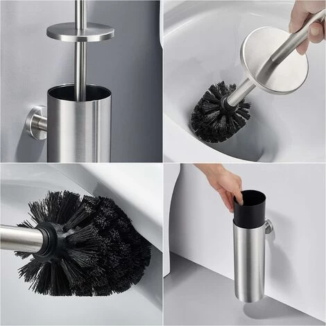 Toilet Brush Wall-mounted Stainless Steel Brush With Antibacterial Brush Holder Toilet Brush 4 Toilet Brush Wall-mounted Stainless Steel Brush With Antibacterial Brush Holder Toilet Brush - Image 2