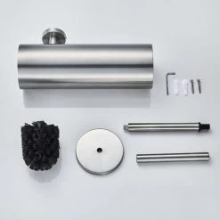 Toilet Brush Wall-mounted Stainless Steel Brush With Antibacterial Brush Holder Toilet Brush 11 Toilet Brush Wall-mounted Stainless Steel Brush With Antibacterial Brush Holder Toilet Brush -Comfort Bathroom Store 72582426 5