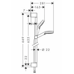 Hansgrohe Crometta Vario / Unica'Croma Set 0,65m, White/chrome (26532400) -Comfort Bathroom Store 74152997 4