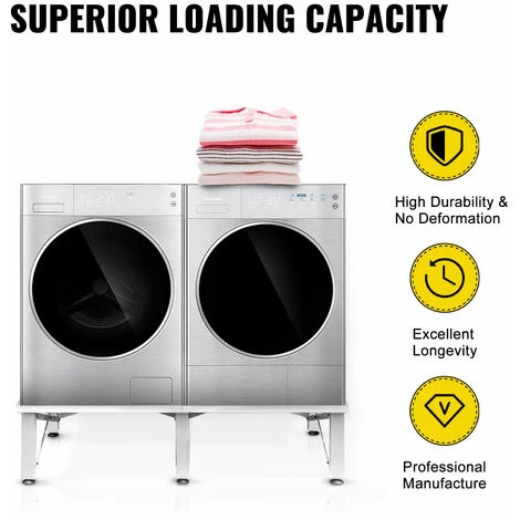 VEVOR Laundry Pedestal 48.8 X 21.6 Inch Width Universal Laundry Pedestal 11.8" Inch Height Laundry Pedestal Universal With Height-adjustable Feet For Washing Machines, Dryers, Freezers Or Refrigerator 7 VEVOR Laundry Pedestal 48.8 X 21.6 Inch Width Universal Laundry Pedestal 11.8" Inch Height Laundry Pedestal Universal With Height-adjustable Feet For Washing Machines, Dryers, Freezers Or Refrigerator - Image 5