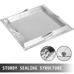 VEVOR Recessed Manhole Cover Powder-coated Drain Cover 40x40cm Steel Lid W/Frame -Comfort Bathroom Store 74437996 5