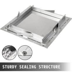 VEVOR Recessed Manhole Cover Powder-coated Drain Cover 30x30cm Steel Lid W/Frame -Comfort Bathroom Store 74438001 5