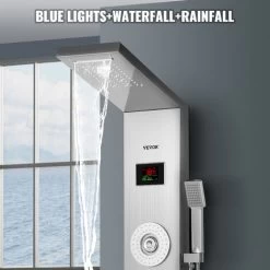 Thermostaic Shower Panel Column Tower LED Waterfall Massage System Body Jet -Comfort Bathroom Store 74438229 3