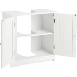 Under Sink Cabinet Cupboard Unit Double Doors Storage Bathroom Furniture Home WHITE -Comfort Bathroom Store 74439658 3