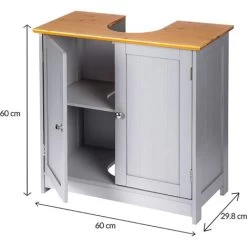 Under Sink Cabinet Cupboard Unit Double Doors Storage Bathroom Furniture Home GRAY 8 Under Sink Cabinet Cupboard Unit Double Doors Storage Bathroom Furniture Home GRAY -Comfort Bathroom Store 74439760 2