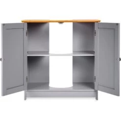 Under Sink Cabinet Cupboard Unit Double Doors Storage Bathroom Furniture Home GRAY 9 Under Sink Cabinet Cupboard Unit Double Doors Storage Bathroom Furniture Home GRAY -Comfort Bathroom Store 74439760 3