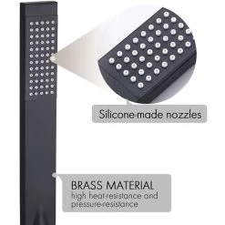 Black Shower Set 3-Function Concealed Shower System For Bathroom Wall Mounted 8-Inch Shower Head With Handheld Including Rough-in Valve Body And Trim Kit Square 8 Black Shower Set 3-Function Concealed Shower System For Bathroom Wall Mounted 8-Inch Shower Head With Handheld Including Rough-in Valve Body And Trim Kit Square -Comfort Bathroom Store 74678048 3