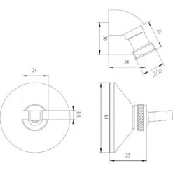 Nuie Chrome Plated Wall Bracket And Elbow - A310A -Comfort Bathroom Store 7469996 2
