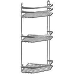 Wholesale Domestic Selena Polished Chrome 3 Tier Wall Mounted Corner Basket -Comfort Bathroom Store 7470215 3