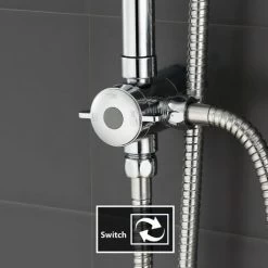 Shower Column Without Tap, Shower Bar With 22 Cm Round Shower Head And 3 Types Of Hand Showers With Jet, Shower Column With Double Outlet, Adjustable Height, Stainless Steel. - Chrome -Comfort Bathroom Store 74717616 4
