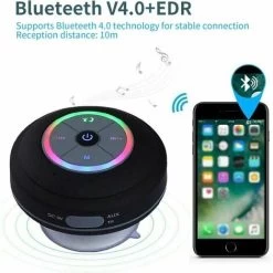 Bluetooth Shower Speaker, IPX7 Bluetooth Shower Radio With Fully Waterproof FM Radio, Hands-Free Speakerphone, Powerful Suction Cup For Golf, Beach, Shower And Home -Comfort Bathroom Store 74718590 3