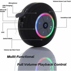 Bluetooth Shower Speaker, IPX7 Bluetooth Shower Radio With Fully Waterproof FM Radio, Hands-Free Speakerphone, Powerful Suction Cup For Golf, Beach, Shower And Home -Comfort Bathroom Store 74718590 5