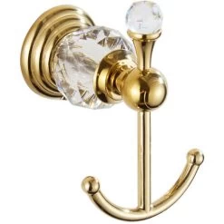 Clothes Hook Single Hook Clothes Hook Hanging Hook Gold Clothes Hook Crystal Coat Hook Back Door Wall Hook Stainless Steel Gold 1pc