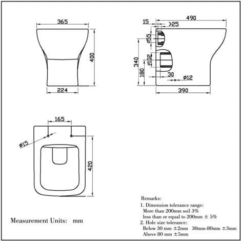BTW Back To Wall Toilet Pan With Soft Close Seat Bathroom Cloakroom WC Modern 5 BTW Back To Wall Toilet Pan With Soft Close Seat Bathroom Cloakroom WC Modern - Image 3