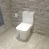 Square Toilet Close Coupled Ceramic Pan Cloakroom Soft Close Seat WC Modern -Comfort Bathroom Store 74882920 1