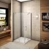 760x900x1850mm Two Frameless Pivot Hinge Doors Walk In Shower Enclosure Glass Screen Cubicle -Comfort Bathroom Store 7489784 1