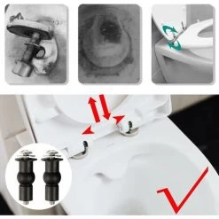 8 Pieces Toilet Seat Fixing Screws Accessories Toilet Lid Fixing Screws Toilet Seat Fixing Screws Used For Toilet Seats, Toilet Lids (black) -Comfort Bathroom Store 74922331 5