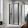 ELEGANT 700 X 800mm Bi-Fold Shower Enclosure Matt Black Frame Folding Glass Cubicle Door + Side Panel -Comfort Bathroom Store 74954011 1