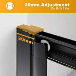 ELEGANT 700 X 800mm Bi-Fold Shower Enclosure Matt Black Frame Folding Glass Cubicle Door + Side Panel -Comfort Bathroom Store 74954011 4