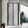 ELEGANT 760mm Bi-Fold Shower Door Reversible Folding Glass Inner Opening Design Shower Enclosure Cubicles Door Matt Black Frame -Comfort Bathroom Store 74954013 1