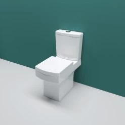 Sky White Ceramic Square Modern Toilet Close Coupled Bathroom Pan Soft Close Seat WC