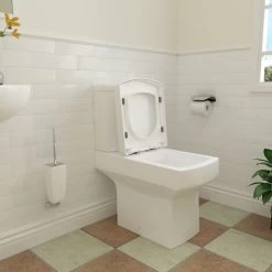 Sky White Ceramic Square Modern Toilet Close Coupled Bathroom Pan Soft Close Seat WC 9 Sky White Ceramic Square Modern Toilet Close Coupled Bathroom Pan Soft Close Seat WC -Comfort Bathroom Store 75184955 3