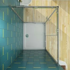 SKY Sliding Corner Entry 760 X 760 Mm Shower Enclosure 6mm Extra Toughened Safety Glass Sliding Cubicle Door -Comfort Bathroom Store 75185004 5