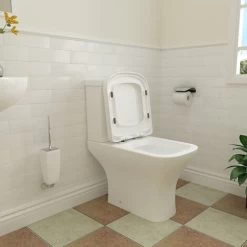 Sky Close Coupled Toilet Bathroom Cistern Ceramic Soft Close Seat White Square -Comfort Bathroom Store 75185012 3