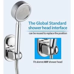 Large Adsorbability Suction Cup Shower Holder, 5 Adjustable Angle Modes, Wall Mount Hand Shower Holder -Comfort Bathroom Store 75324136 3