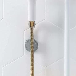 Suction Cup Shower Head Holder, Suction Cup Wall Mounted Hand Shower Holder, Hand Shower Holder, Suitable For Bathrooms, Hotels, Bath Centers (No Nails And No Glue) White -Comfort Bathroom Store 75325206 4
