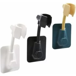 Wall Mounted Hand Shower Holder, 3pcs Universal Adjustable Shower Holder 360 Rotatable Adjustable Shower Head Holder Hanging Shower Head Portable Without Drilling Bathroom Accessory