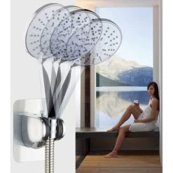 Shower Holder 1Pcs Suction Cup Shower Head Adjustable 3M Self-adhesive Waterproof No Drilling Bathroom Accessories -Comfort Bathroom Store 75328521 3