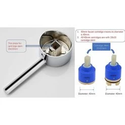 Faucet Handle Kit For Single Handle Faucet With 25mm/35mm/40mm Cartridge - Universal Replacement Metal Handle With Knob And Set Screws, Polished Chrome -Comfort Bathroom Store 75329100 4