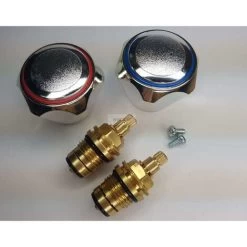 Hot And Cold Standard Replacement Faucet Chrome Head Red And Blue -Comfort Bathroom Store 75330316 3