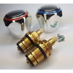 Hot And Cold Standard Replacement Faucet Chrome Head Red And Blue -Comfort Bathroom Store 75330316 5