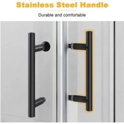 ELEGANT Black Frame 900 X 800 Mm Corner Entry Shower Enclosure With Sliding Shower Door For Bathroom Wet Room -Comfort Bathroom Store 75365145 3