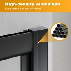 ELEGANT 700mm Black Frame Pivot Shower Door Enclosure Reversible Bathroom Wet Room -Comfort Bathroom Store 75365164 4
